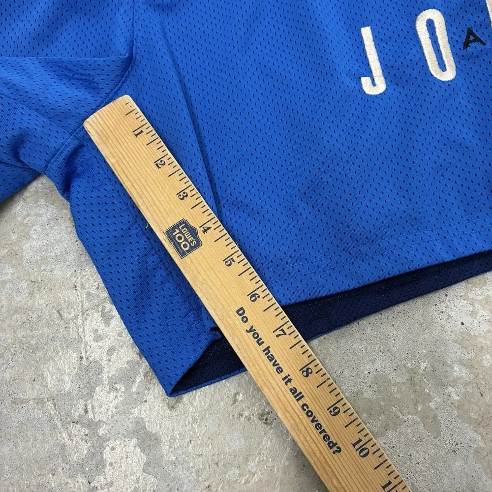 Nike Jordan Mesh Basketball Shorts Large Blue Athletic Drawstring Jumpman DV7742